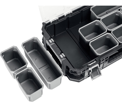 KETER SMART ROLLING, 564 х 373 х 700 мм, (22″), набор пластиковый ящик-тележка + ящик для инструментов + ящик органайзер (38390-22) купить  в Сочи
