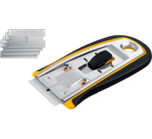 STAYER 40 мм, 5 доп. лезвий, скребок с выдвижным лезвием (08537)