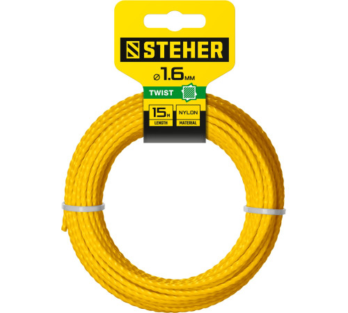 STEHER ВИТОЙ КВАДРАТ, 1.6 мм, 15 м, леска для триммера (75020-1.6) купить в Сочи STEHER ВИТОЙ КВАДРАТ, 1.6 мм, 15 м, леска для триммера (75020-1.6) купить в Сочи