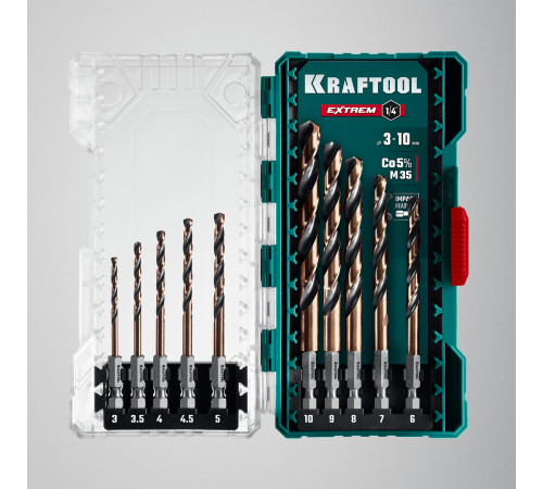KRAFTOOL НЕХ-1/4″, 10 шт, набор сверл по металлу для винтовёртов и шуруповертов IMPACT READY (29652-H10) купить в Сочи KRAFTOOL НЕХ-1/4″, 10 шт, набор сверл по металлу для винтовёртов и шуруповертов IMPACT READY (29652-H10) купить в Сочи