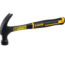 STAYER Strike, 450 г, цельнометаллический столярный молоток-гвоздодёр, Professional (2025-450)