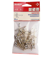 ЗУБР 4.0 x 16 мм, Al5052, 500 шт, многозажимные алюминиевые заклепки (4-31311-40-16-0500)