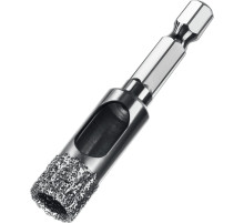 ЗУБР АВК, d 12 мм, (HEX 1/4″, 15 мм кромка), вакуумное алмазное трубчатое сверло, Профессионал (29865-12)