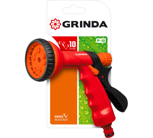 GRINDA P-10, 10 режимов, курок сзади, пластиковый, поливочный пистолет (8-427373) купить в Сочи GRINDA P-10, 10 режимов, курок сзади, пластиковый, поливочный пистолет (8-427373) купить в Сочи