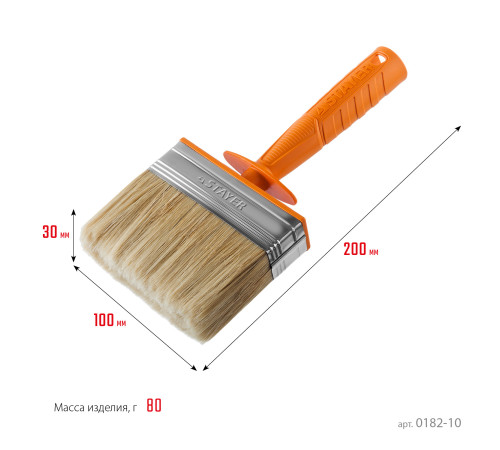 STAYER Universal MINI, 3 х 10 см, светлая натуральная щетина, пластмассовый корпус, все виды ЛКМ, макловица, Professional (0182-10) купить  в Сочи