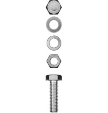 ЗУБР DIN 933, M8 х 20 мм, цинк, 6 шт, болт с гайкой и шайбами (303436-08-020)