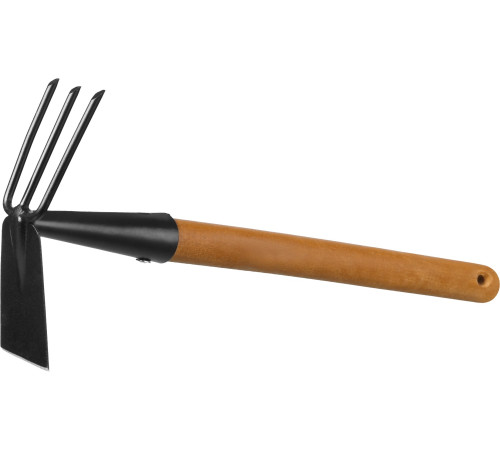 GRINDA ProLine 113х100х575 мм, 3 зубца, деревянная ручка, мотыга-рыхлитель (421517) купить  в Сочи