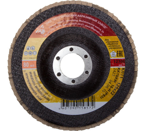 ЛУГА 125 мм, P60, КЛТ, Круг лепестковый торцевой (3656-125-25) купить  в Сочи