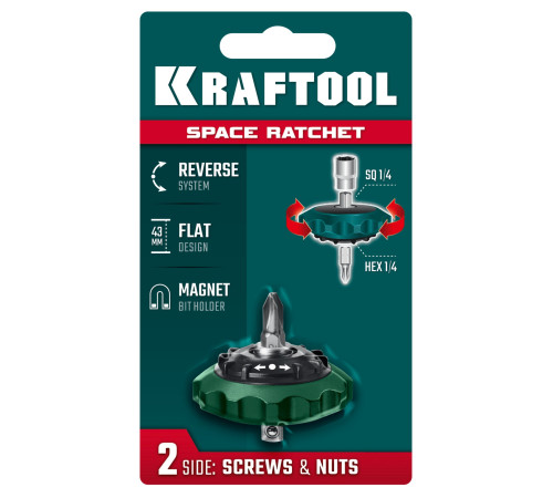 KRAFTOOL SPACE Ratchet суперкомпактная реверсивная трещотка для бит и головок (25890) купить в Сочи KRAFTOOL SPACE Ratchet суперкомпактная реверсивная трещотка для бит и головок (25890) купить в Сочи