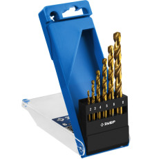 ЗУБР ТИТАН, 6 шт, (2-8 мм), сталь Р6М5, класс А, титановое покрытие, набор сверл по металлу, Профессионал (29615-H6)