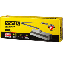 STAYER MAXComfort, до 100 кг, коричневый серебро, дверной доводчик (37917-100)