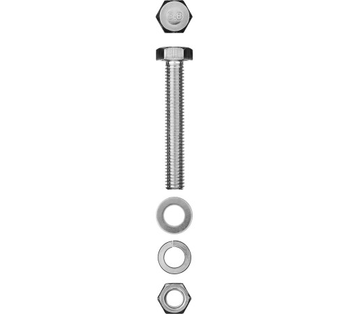 ЗУБР DIN 933, M6 х 60 мм, цинк, 6 шт, болт с гайкой и шайбами (303436-06-060) купить  в Сочи