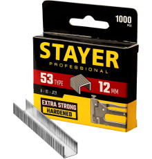 STAYER тип 53 (A/10/JT21), 12 мм, 1000 шт, калибр 23GA, скобы для степлера, Professional (3159-12)