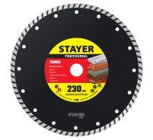 STAYER TURBO d230 мм (22.2 х 7 х 3.1 мм), алмазный диск, PROFESSIONAL (3662-230)