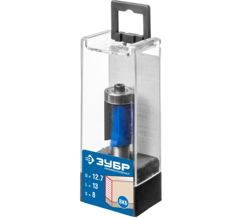 ЗУБР 12.7 x 25.4 мм, хвостовик 8 мм, фреза кромочная с нижним подшипником (3 лезвия), Профессионал (28728-12.7-25.4) купить  в Сочи