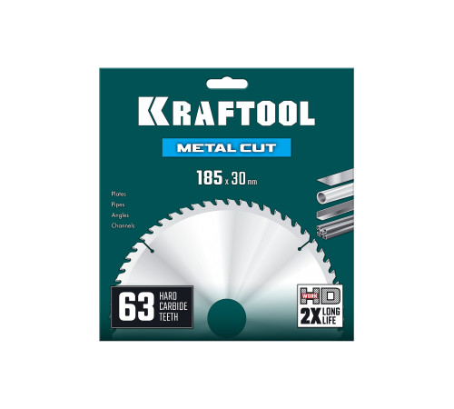 KRAFTOOL Metal Cut 185 х 30 мм, 63Т, диск пильный по металлу и стали (36954-185-30-63) купить  в Сочи