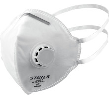 STAYER FV-95, класс защиты FFP2, плоская, фильтрующая полумаска с клапаном выдоха (11113-2)