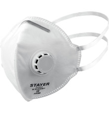 STAYER FV-95, класс защиты FFP2, плоская, фильтрующая полумаска с клапаном выдоха (11113-2)