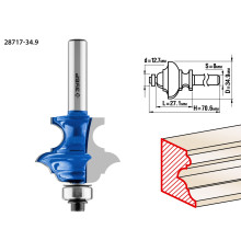 ЗУБР 34.9 x 25.4 мм, хвостовик 8 мм, фреза кромочная фигурная №6, Профессионал (28717-34.9)