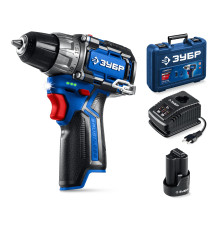 ЗУБР КОМПАКТ #2, 12 В, 45 Н·м, 1 АКБ тип Т7 (2 А·ч), дрель-шуруповерт, BRUSHLESS, кейс, Профессионал (DB-121-21)