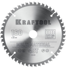 KRAFTOOL Multi Material, 160 х 20 мм, 48Т, пильный диск по алюминию (36953-160-20)