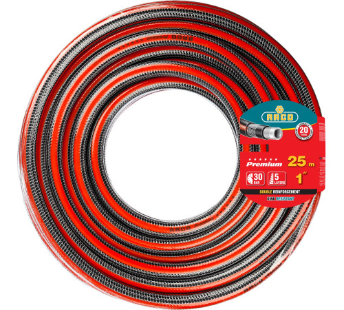 RACO PREMIUM, 1″, 25 м, 40 атм, пятислойный армированный, защита от УФ, поливочный шланг (40300-1-25) купить  в Сочи