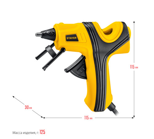 STAYER PRO 7, d 7 мм, 7 г/мин, электрический, пистолет термоклеевой, Professional (0681-07) купить в Сочи STAYER PRO 7, d 7 мм, 7 г/мин, электрический, пистолет термоклеевой, Professional (0681-07) купить в Сочи