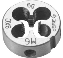 ЗУБР М6 x 1.0 мм, сталь 9ХС, плашка круглая ручная (4-28022-06-1.0)