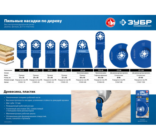 ЗУБР СП-88 UniLock, 88 мм, OIS-хвост., насадка сегментная пильная, Профессионал (15567-88) купить  в Сочи