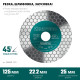KRAFTOOL CHAMFER 125 мм (22.2 мм, 25х1.6 мм) Шлифовально-отрезной алмазный диск (36689-125) купить в Сочи