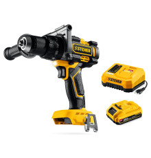 STEHER 20 В, 165 Н·м, 1 АКБ LMS (2 А·ч), бесщеточная ударная дрель-шуруповерт (CBS-165-21)