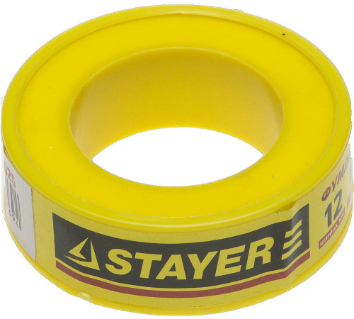 STAYER 0.075 мм х 12 мм х 10 м, 0.25 г/см3, ФУМ лента (12360-12-025) купить в Сочи STAYER 0.075 мм х 12 мм х 10 м, 0.25 г/см3, ФУМ лента (12360-12-025) купить в Сочи