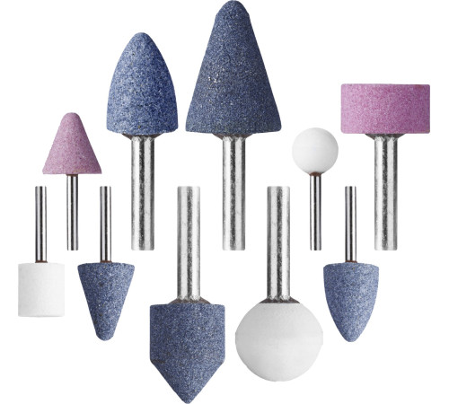 STAYER 10 предм., хвостовик d 3.2 / 6.0 мм, набор абразивных минишарошек-насадок (2989-H10) купить  в Сочи