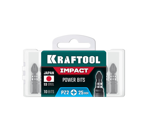 KRAFTOOL Impact PZ 2, 25 мм, 10 шт, ударные биты (26193-2-25-S10) купить  в Сочи