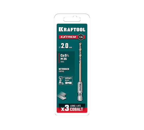 KRAFTOOL НЕХ-1/4″, d 2,0 х 60 мм, сверло по металлу для винтовёртов и шуруповертов IMPACT READY (29652-2) купить в Сочи KRAFTOOL НЕХ-1/4″, d 2,0 х 60 мм, сверло по металлу для винтовёртов и шуруповертов IMPACT READY (29652-2) купить в Сочи