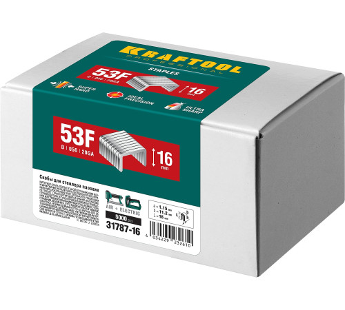 KRAFTOOL тип 20GA (53F/D/056) 16 мм, 5000 шт, скобы для степлера (31787-16) купить в Сочи KRAFTOOL тип 20GA (53F/D/056) 16 мм, 5000 шт, скобы для степлера (31787-16) купить в Сочи