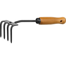 GRINDA ProLine 64х100х270 мм, 4-х зубые, деревянная ручка, садовые грабли (421515)