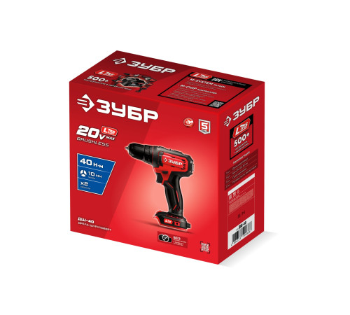 ЗУБР 20 В, 40 Н·м, без АКБ (LMS), дрель-шуруповерт (ДШ-40) купить  в Сочи