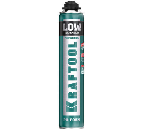 KRAFTOOL LOW EXPANSION, 800 мл, пистолетная, всесезонная, SVS, не залипающий клапан, выход до 50 л, монтажная пена (41181) купить в Сочи KRAFTOOL LOW EXPANSION, 800 мл, пистолетная, всесезонная, SVS, не залипающий клапан, выход до 50 л, монтажная пена (41181) купить в Сочи