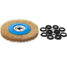 ЗУБР 200 мм, витая стальная латунированная проволока 0.3 мм, щетка дисковая для УШМ, Профессионал (35186-200)