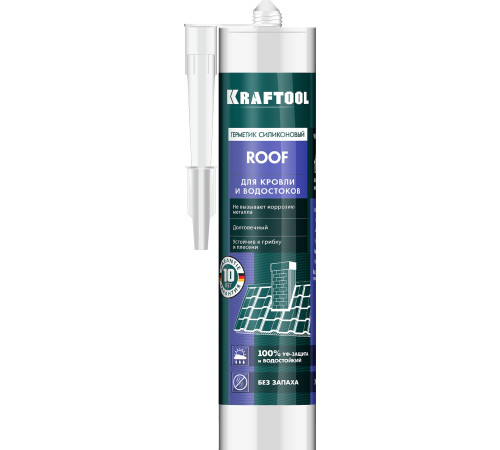 KRAFTOOL ROOF, 300 мл, черный, кровельный силиконовый герметик (41258-4) купить  в Сочи