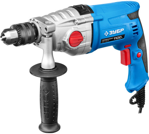 ЗУБР 1100 Вт, 13 мм, 2 скорости, ударная дрель, мет. корпус, кейс, Профессионал (ЗДУ-1100-2 ЭРММ2) купить  в Сочи