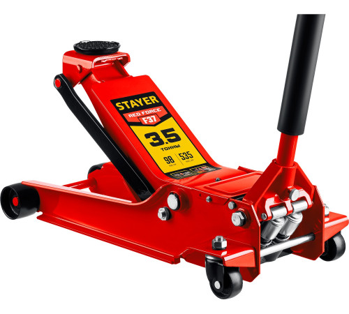 STAYER F-37 RED FORCE, 3.5 т, 98 - 535 мм, универсальный подкатной домкрат для СТО, Professional (43158-3.5) купить  в Сочи
