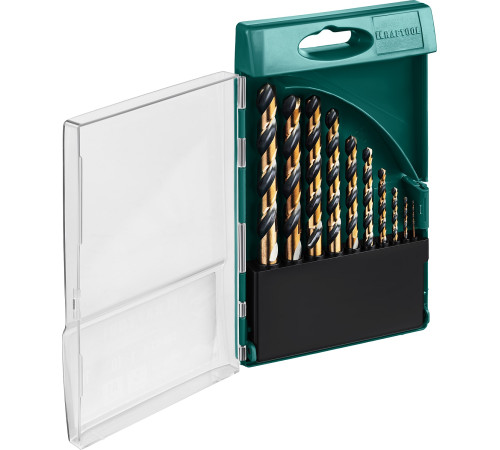KRAFTOOL COBALT-8, 10 шт, (1-10 мм), сталь М42, HSS-Co(8%), набор сверл по металлу (29656-H10) купить  в Сочи