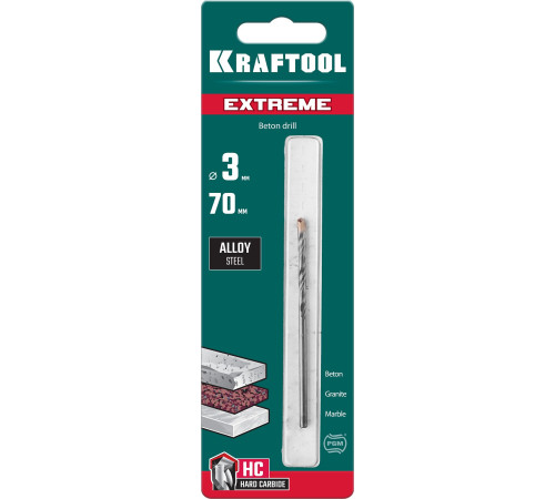 KRAFTOOL Extreme, 3 х 70 мм, цилиндр. хвостовик, сверло по бетону (29166-070-03) купить  в Сочи