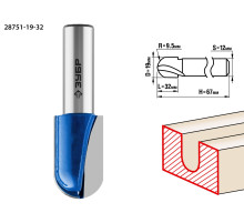 ЗУБР 19 x 32 мм, радиус 12.7 мм, фреза пазовая галтельная, Профессионал (28751-19-32)