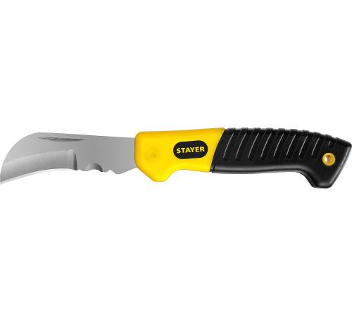 STAYER изогнутое лезвие, монтерский складной нож, Professional (45409) купить  в Сочи