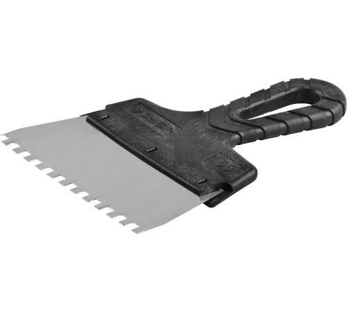 ЗУБР 150 мм, зуб 6 х 6 мм, пластиковая ручка, нержавеющий фасадный шпатель (10078-15-06) купить  в Сочи