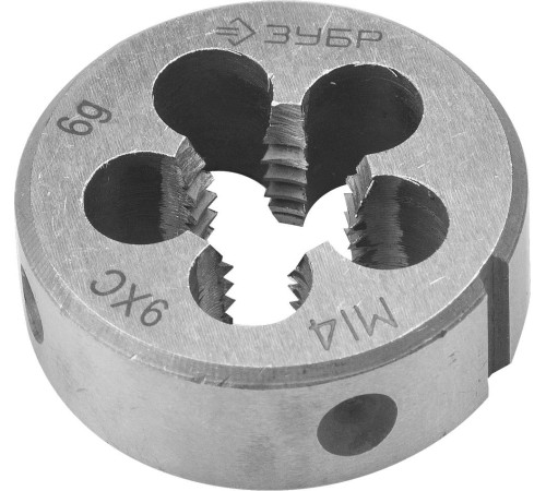 ЗУБР М14 x 2.0 мм, сталь 9ХС, плашка круглая ручная (4-28022-14-2.0) купить  в Сочи