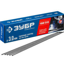 ЗУБР Д 3.0 х 350 мм, 5 кг в коробке, УОНИ 13/55 с основным покрытием, электрод сварочный, Профессионал (40025-3.0)